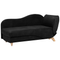 Beliani Right Hand Chaise Lounge in Black Velvet with Storage Container