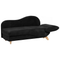 Beliani Right Hand Chaise Lounge in Black Velvet with Storage Container