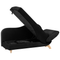 Beliani Right Hand Chaise Lounge in Black Velvet with Storage Container