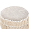 Beliani Footstool Beige Decorative Cotton Knit Wooden Legs Decorative Tassels Boho Design