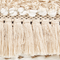 Beliani Footstool Beige Decorative Cotton Knit Wooden Legs Decorative Tassels Boho Design