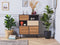 Beliani Sideboard Light Dark Wood 80 x 35 cm 2 Drawers 3 Cabinets with Shelves Storage