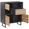 Beliani Sideboard Light Dark Wood 80 x 35 cm 2 Drawers 3 Cabinets with Shelves Storage