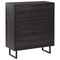 Beliani Sideboard Light Dark Wood 80 x 35 cm 2 Drawers 3 Cabinets with Shelves Storage