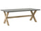 Beliani Outdoor Dining Set Grey Light Wood Fibre Cement For 8 People Table and Stools Modern Design