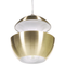 Beliani Pendant Lamp Brass Metal White Inner Modern Design Hanging Kitchen Lighting