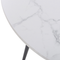 Beliani Dining Table White Marble Effect Top Black Metal Legs Round 120 cm Modern Glamour Style