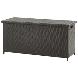 Beliani Outdoor Storage Box Brown Faux Rattan Garden Deck Cushion Chest 126 x 46 cm