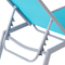 Beliani Sun Lounger Blue and Silver Steel Frame Adjustable Backrest UV Resistant