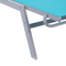 Beliani Sun Lounger Blue and Silver Steel Frame Adjustable Backrest UV Resistant