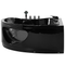 Beliani Corner Whirlpool Bath Black Sanitary Acrylic with LED Lights 10 Massage Jets Modern Style