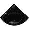 Beliani Corner Whirlpool Bath Black Sanitary Acrylic with LED Lights 10 Massage Jets Modern Style