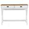 Beliani Home Office Desk White and Light Wood MDF 103 x 50 cm with Drawers Cross Legs