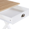 Beliani Home Office Desk White and Light Wood MDF 103 x 50 cm with Drawers Cross Legs