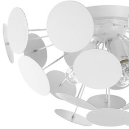 Beliani Pendant Lamp White Metal Hemisphere Shade of Circles 2 Light Bulbs Industrial Art Deco