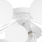 Beliani Pendant Lamp White Metal Hemisphere Shade of Circles 2 Light Bulbs Industrial Art Deco