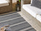 Beliani Outdoor Area Rug Beige Black Recycled Polypropylene 160 x 230 cm Striped Pattern Terrace
