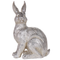 Beliani Decorative Figurine Silver Polyresin 35 cm Easter Bunny Shape Festive Table Dining Room