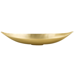 Beliani Decorative Bowl Gold Metal Aluminium Leaf Shape Minimalist Glamour
