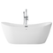 Beliani Freestanding Whirlpool Bath White Acrylic 1680 x 800 mm LED Lights Oval Single Water Jets