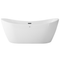 Beliani Freestanding Whirlpool Bath White Acrylic 1680 x 800 mm LED Lights Oval Single Water Jets