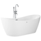 Beliani Freestanding Whirlpool Bath White Acrylic 1680 x 800 mm LED Lights Oval Single Water Jets