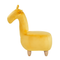 Beliani Animal Giraffe Children Stool Yellow Velvet Wooden Legs Nursery Footstool