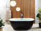 Beliani Whirlpool Bathtub Black Acrylic 1700 x 800 mm Freestanding Oval Tub with Jets and LED Lights