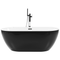 Beliani Whirlpool Bathtub Black Acrylic 1700 x 800 mm Freestanding Oval Tub with Jets and LED Lights