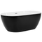 Beliani Whirlpool Bathtub Black Acrylic 1700 x 800 mm Freestanding Oval Tub with Jets and LED Lights