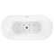 Beliani Whirlpool Bathtub Black Acrylic 1700 x 800 mm Freestanding Oval Tub with Jets and LED Lights