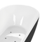 Beliani Whirlpool Bathtub Black Acrylic 1700 x 800 mm Freestanding Oval Tub with Jets and LED Lights