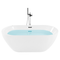 Beliani Whirlpool Bathtub White Acrylic 1700 x 800 mm Freestanding Oval Tub with Jets and LED Lights