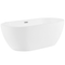 Beliani Whirlpool Bathtub White Acrylic 1700 x 800 mm Freestanding Oval Tub with Jets and LED Lights