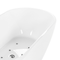 Beliani Whirlpool Bathtub White Acrylic 1700 x 800 mm Freestanding Oval Tub with Jets and LED Lights