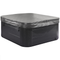 Beliani Hot Tub Grey Acrylic 200 x 200 cm 31 Jets Aluminium Exterior with LED Heating