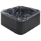 Beliani Hot Tub Grey Acrylic 200 x 200 cm 31 Jets Aluminium Exterior with LED Heating