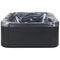 Beliani Hot Tub Grey Acrylic 200 x 200 cm 31 Jets Aluminium Exterior with LED Heating