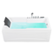 Beliani Whirlpool Bath White Acrylic 169 x 81 cm Left Hand Massage Jets Headrest LED Lights