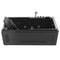 Beliani Whirlpool Bath Black Acrylic 169 x 81 cm Left Hand Massage Jets Headrest LED Lights