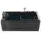 Beliani Whirlpool Bath Black Acrylic 169 x 81 cm Left Hand Massage Jets Headrest LED Lights