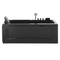 Beliani Whirlpool Bath Black Acrylic 169 x 81 cm Left Hand Massage Jets Headrest LED Lights