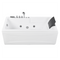 Beliani Whirlpool Bath White Acrylic 169 x 81 cm Right Hand Massage Jets Headrest LED Lights