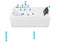 Beliani Whirlpool Bath White Acrylic 169 x 81 cm Right Hand Massage Jets Headrest LED Lights