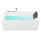 Beliani Whirlpool Bath White Acrylic 169 x 81 cm Right Hand Massage Jets Headrest LED Lights