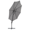 Beliani Garden Sun Parasol Dark Grey Pole Fabric 295 cm Swivel Weather UV Resistant