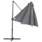 Beliani Garden Sun Parasol Dark Grey Pole Fabric 295 cm Swivel Weather UV Resistant
