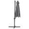 Beliani Garden Sun Parasol Dark Grey Pole Fabric 295 cm Swivel Weather UV Resistant