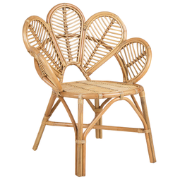 Beliani Set of 2 Peacock Chairs Natural Rattan 74 x 61 x 88 cm Garden Outdoor Indoor Boho