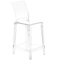 Beliani Set of 2 Bar Stools Transparent Plastic 99 cm Seat Counter Chair